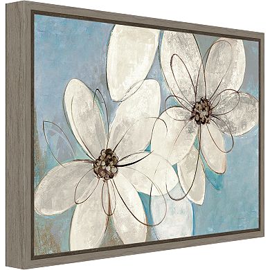 Amanti Art Neutral Floral Canvas Framed Wall Art