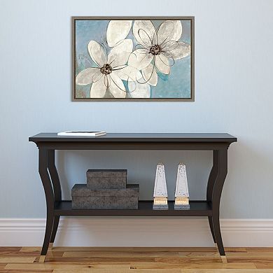 Amanti Art Neutral Floral Canvas Framed Wall Art