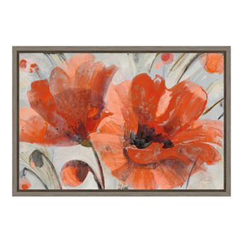 Amanti Art Poppy Canvas Framed Wall Art