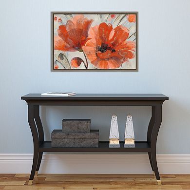 Amanti Art Poppy Canvas Framed Wall Art