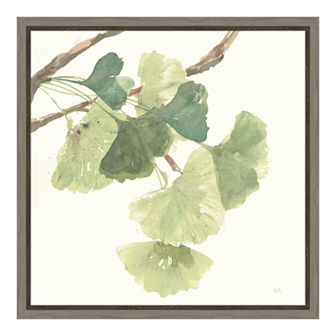 Amanti Art Gingko Leaves I Light Canvas Framed Wall Art