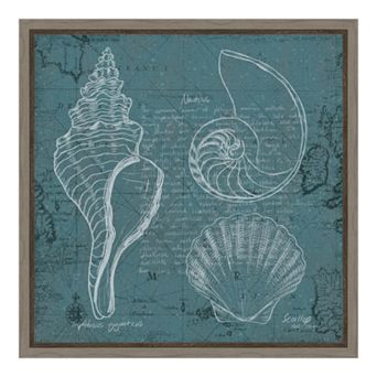 Amanti Art Coastal Blueprint I Canvas Framed Wall Art