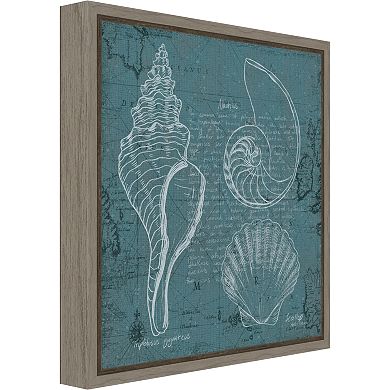 Amanti Art Coastal Blueprint I Canvas Framed Wall Art