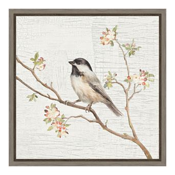 Amanti Art Chickadee Canvas Framed Wall Art
