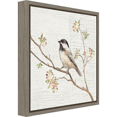 Amanti Art Chickadee Canvas Framed Wall Art