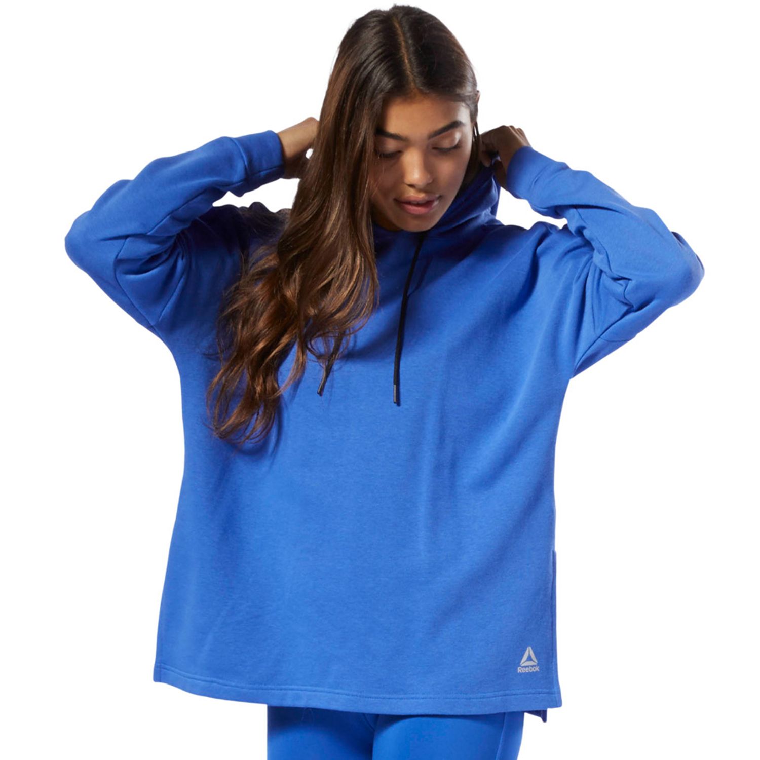 reebok women's side slit fleece sweatshirt