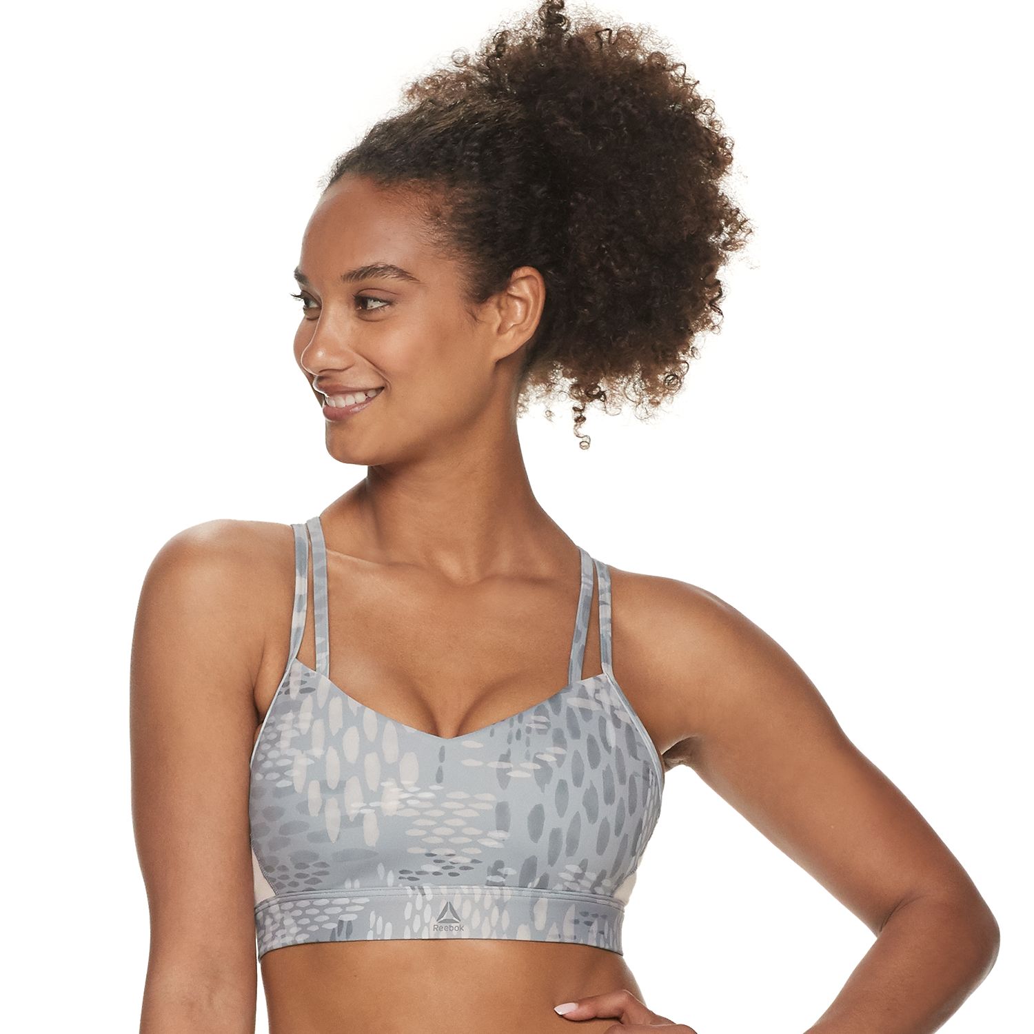 reebok sports bra zip front