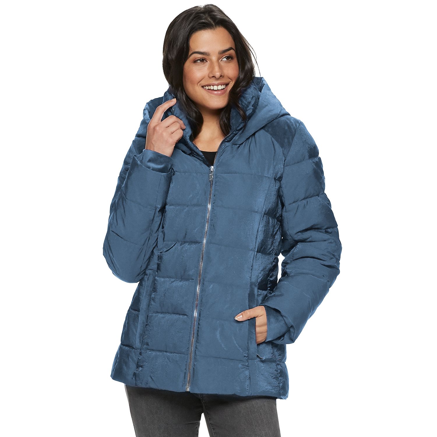 velour puffer coat