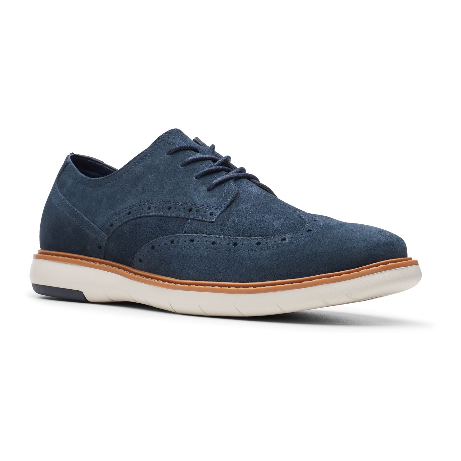 clarks mens wingtip shoes