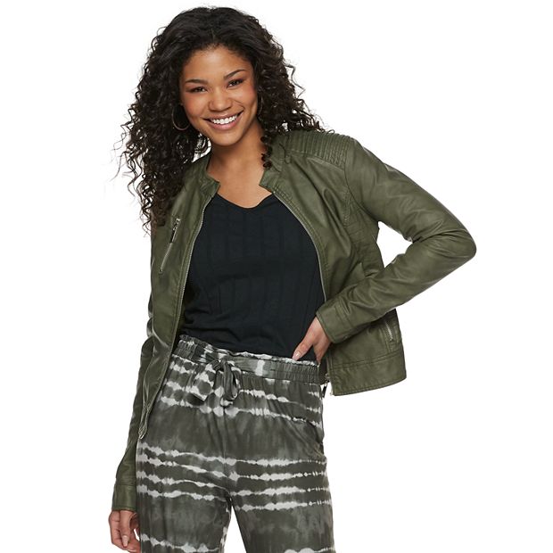 Kohl's faux leather on sale jacket