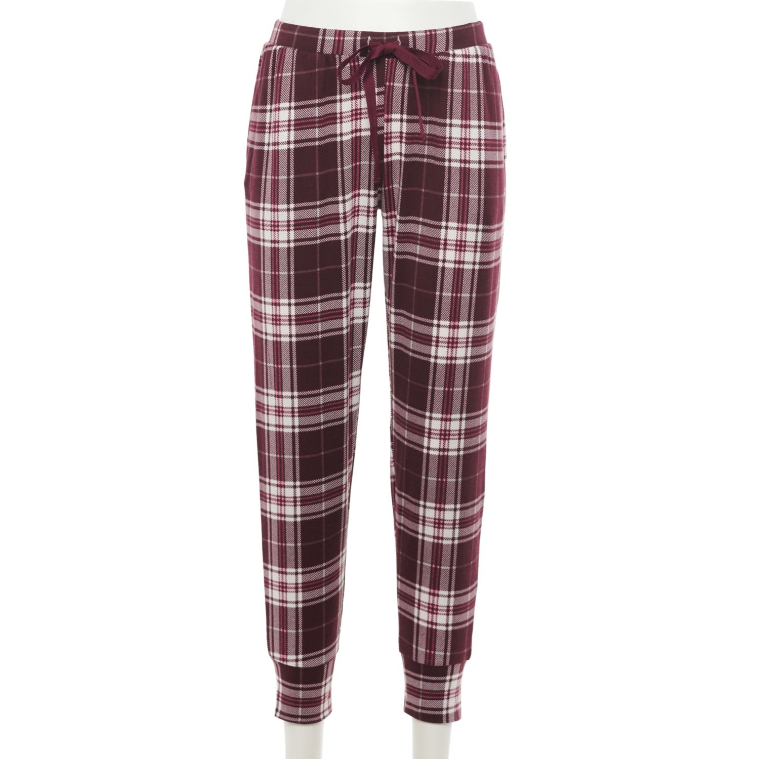 womens black and red plaid pajama pants