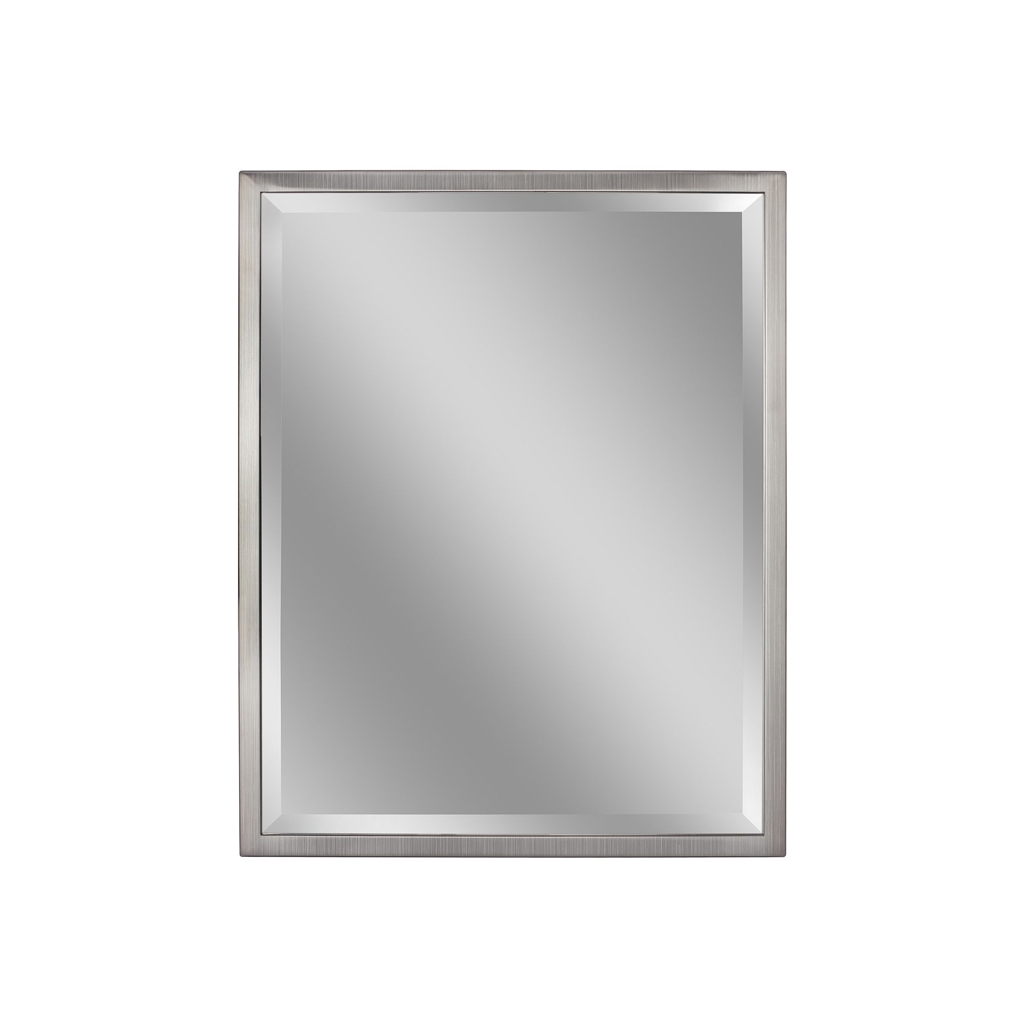 Head West Classic Brush Nickel Wall Mirror, Gray