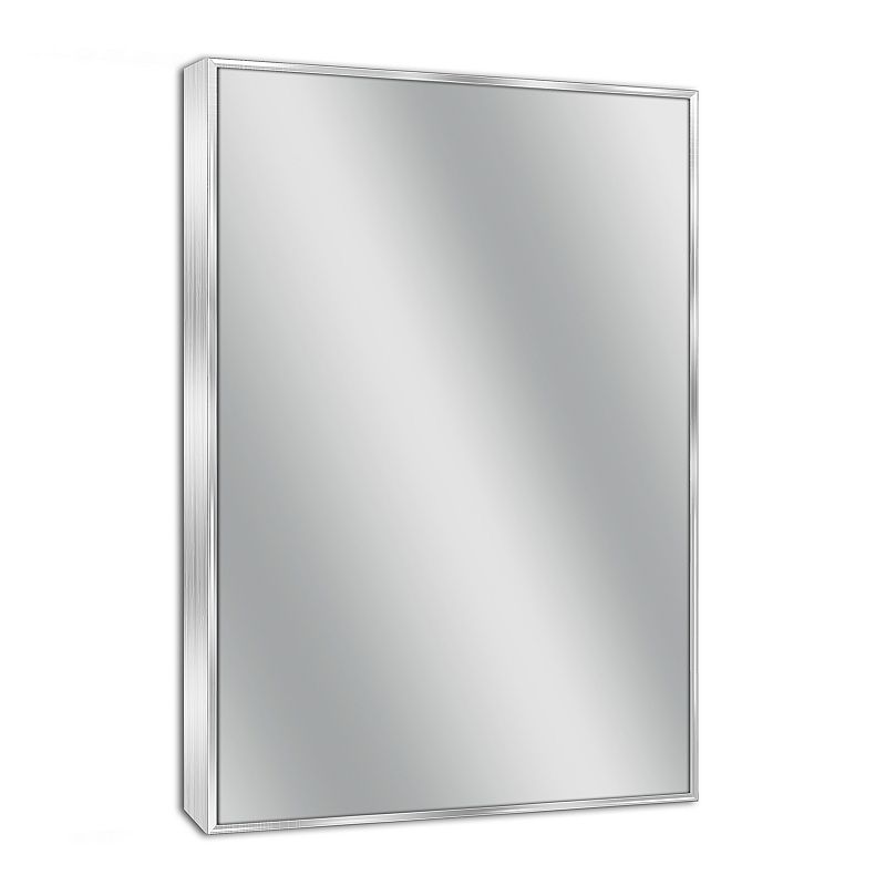 Head West Spectrum Brushed Nickel Wall Mirror, Grey