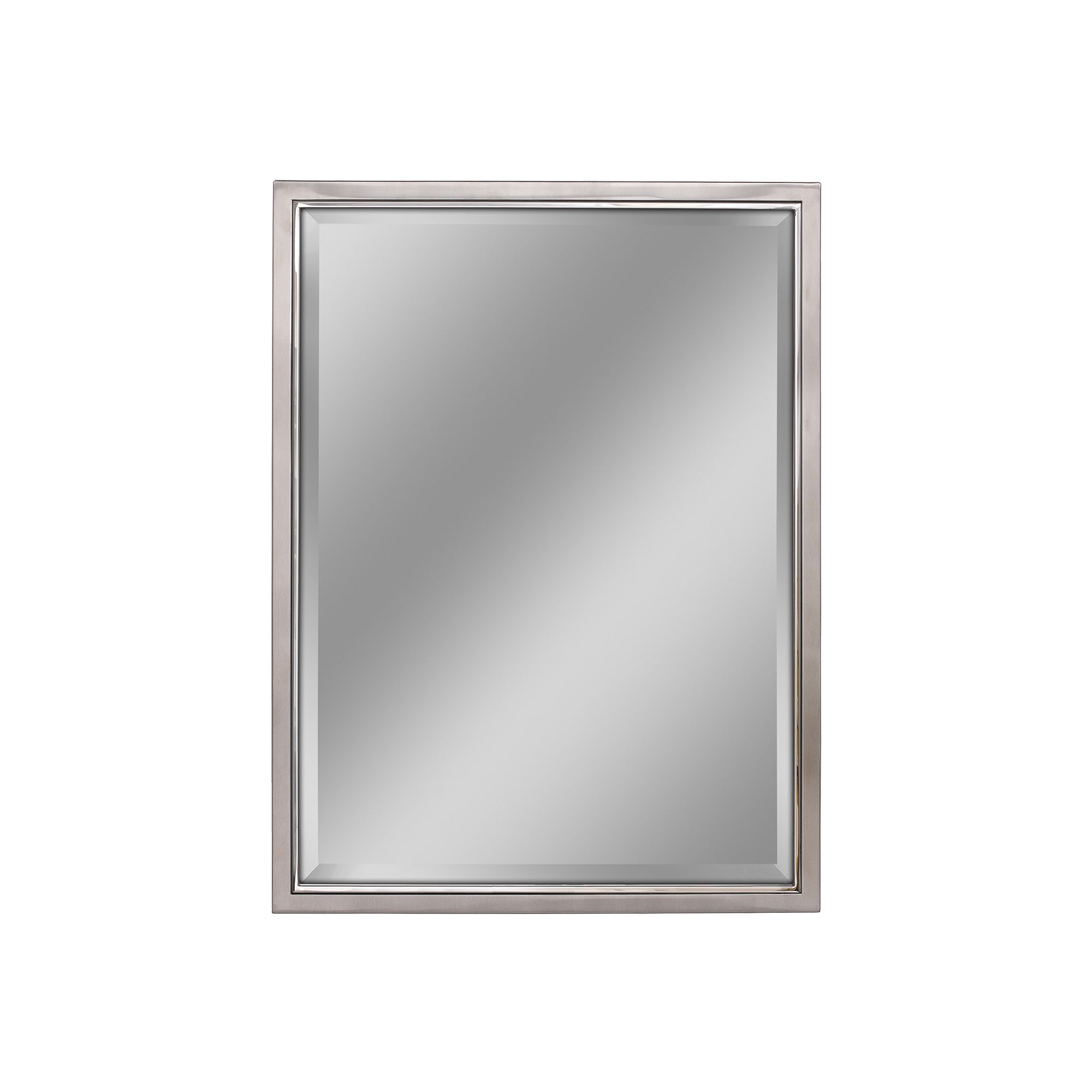 Head West Classic Brushed Nickel Large Chrome Wall Mirror, Gray