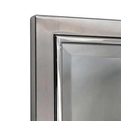Head West Classic Brushed Nickel Large Chrome Wall Mirror