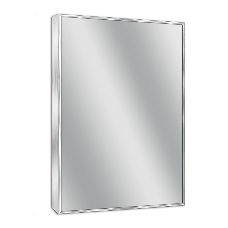 Head West Euro Spectrum Brushed Nickel Wall Mirror, Grey