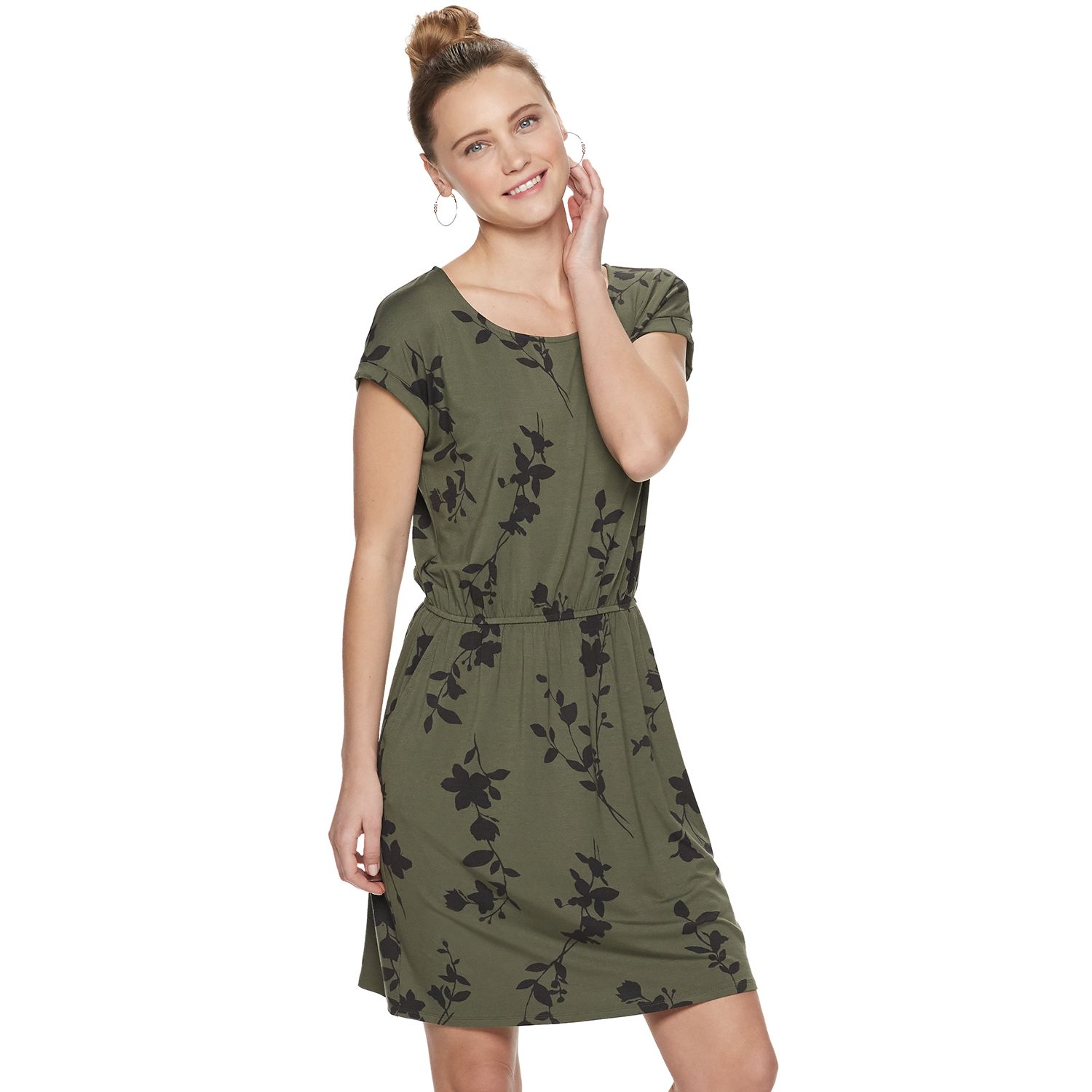 cinched waist t shirt dress