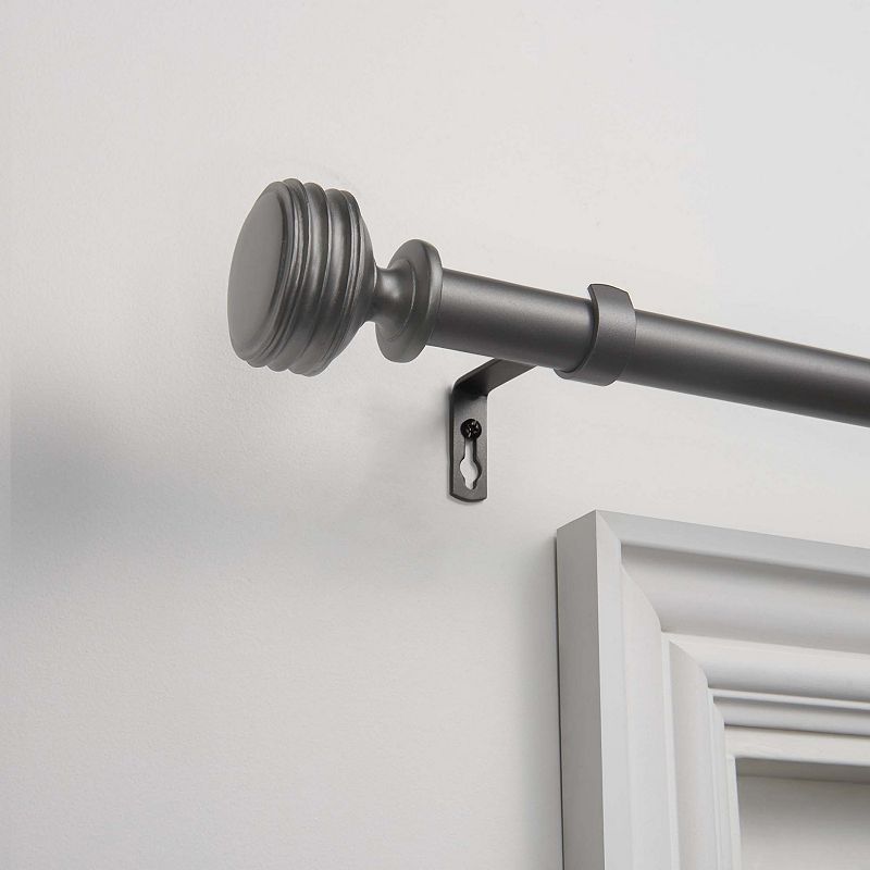 exclusive home 36"-72" duke curtain rod - gunmetal