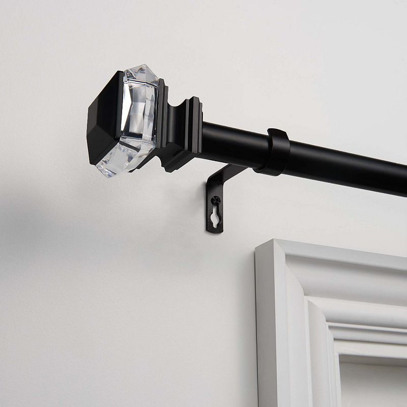Exclusive Home Marquise 1" Curtain Rod and Coordinating Finial Set, Adjustable 36"-72"