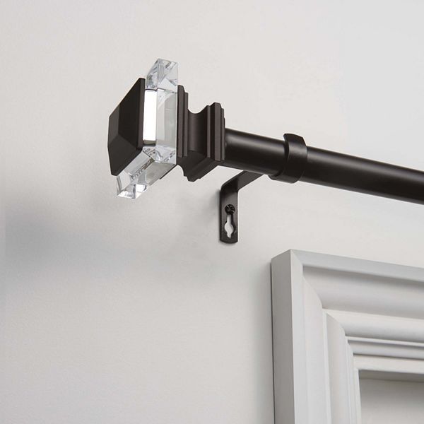 66"-120" Adjustable Prism Curtain Rod and Coordinating Finial Set Matte Bronze - Exclusive Home