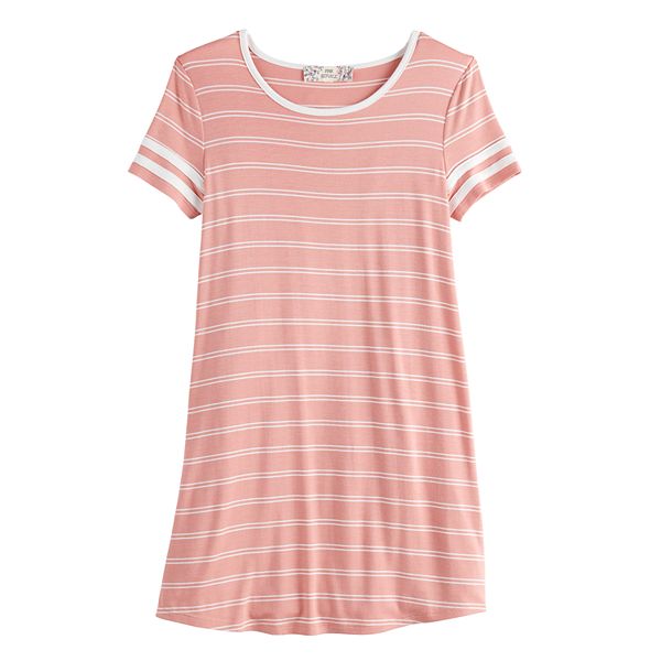 Girls' Pink Republic Striped T-Shirt Varsity Dress
