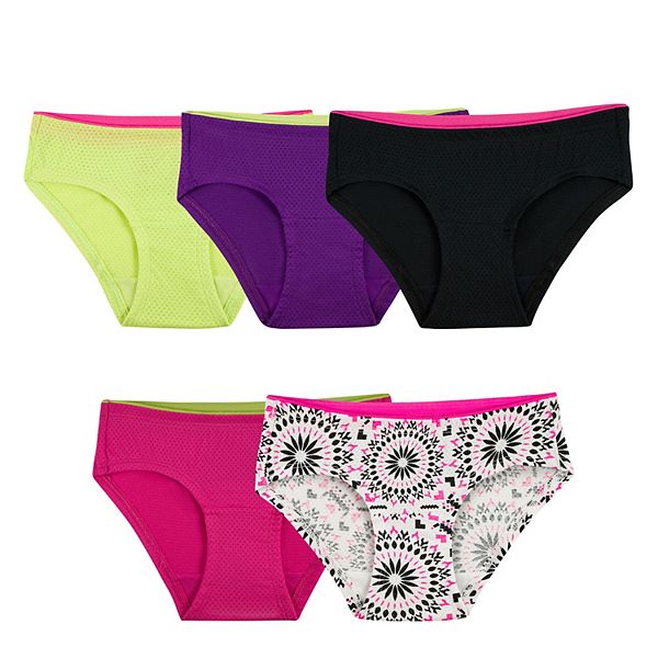 Girls 6-16 Fruit of the Loom® 5-pack Signature Breathable Micro-Mesh  Hipster Panties