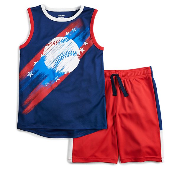 Boys 4-12 Jumping Beans® Patriotic Baseball Muscle Tee & Shorts Set