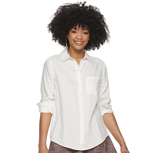 Juniors' SO® Button Down Shirt