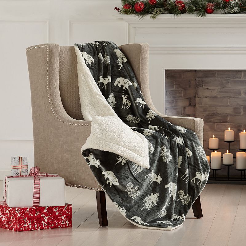 61738985 Holiday Sherpa Reversible Throw, Multicolor sku 61738985