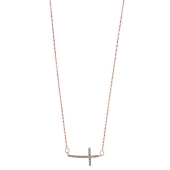 LC Lauren Conrad Simulated Crystal Sideways Cross Necklace