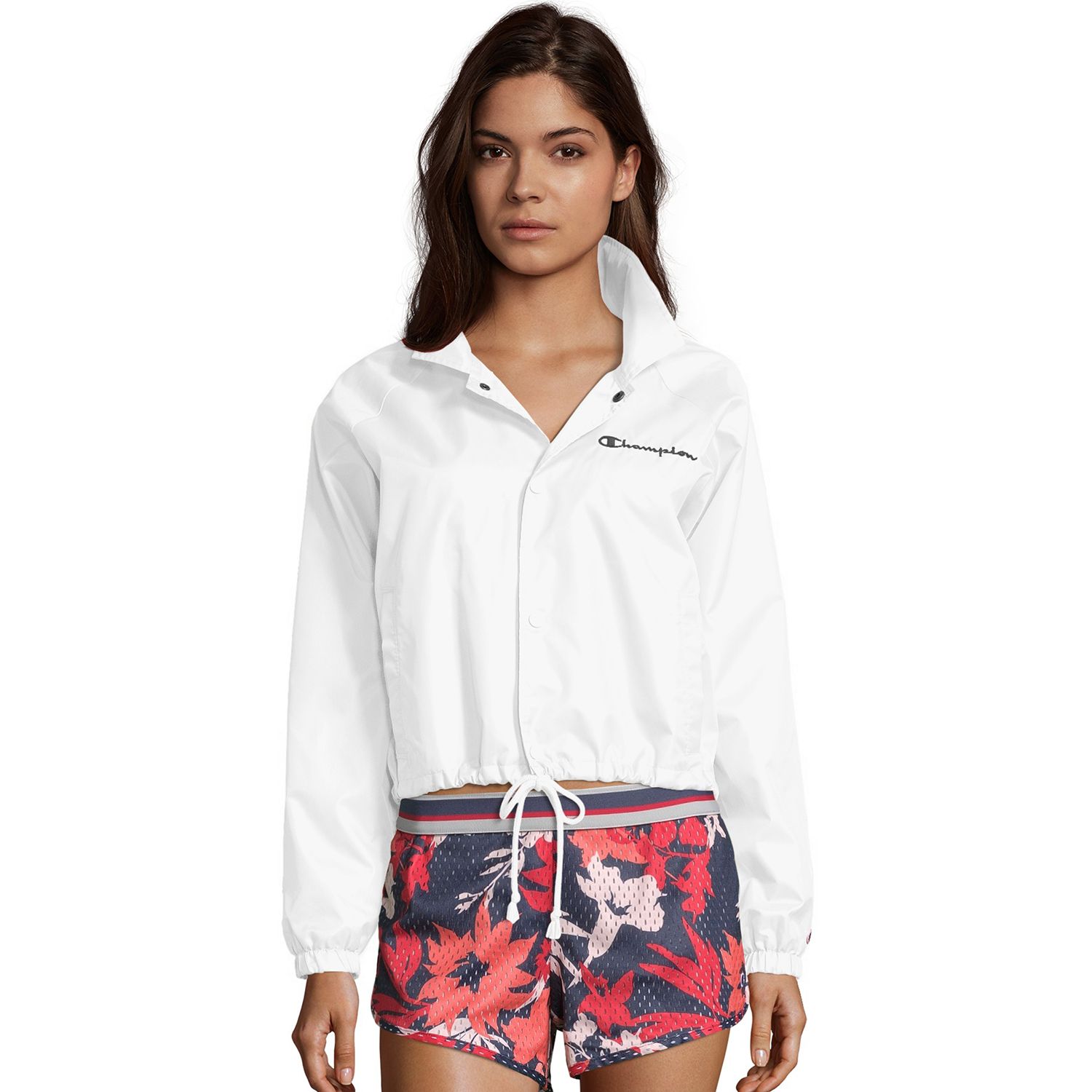 champion windbreaker womens white