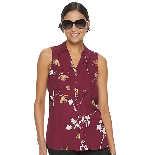 Women's Apt. 9® Y-Neck Sleeveless Blouse