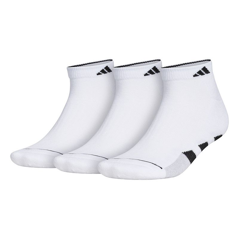 Mens adidas Cushioned II 3-Pack Low-Cut Socks, Size: 6-12, White