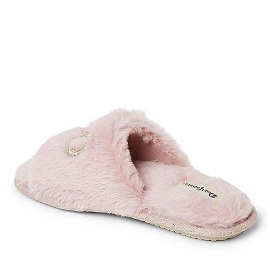 Dearfoams Bridal "I Do Crew" Women's Faux-Fur Slide Slippers