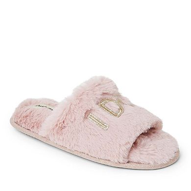 Dearfoams Bridal "I Do Crew" Women's Faux-Fur Slide Slippers