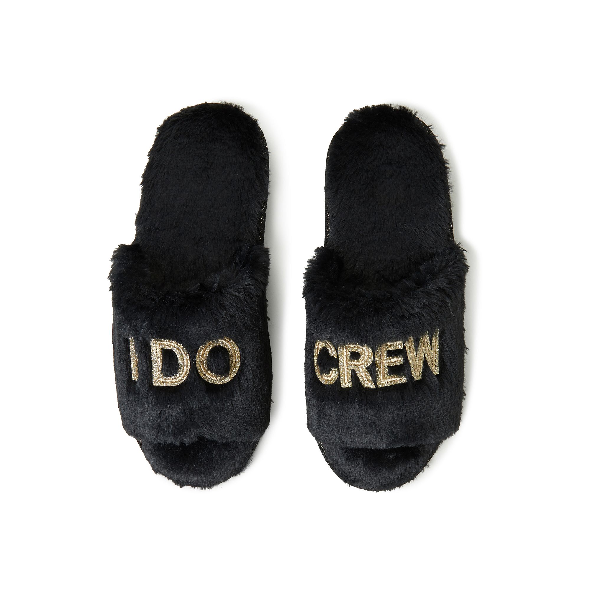 Dearfoams Bridal I Do Crew Womens Faux-Fur Slide Slippers, Size: Smal