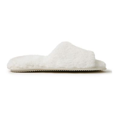 Dearfoams "I Do" Faux-Fur Bridal Women's Slide Slippers