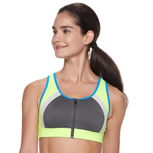 Download Women's FILA SPORT® Pieced Zip-Front Medium-Impact Sports Bra