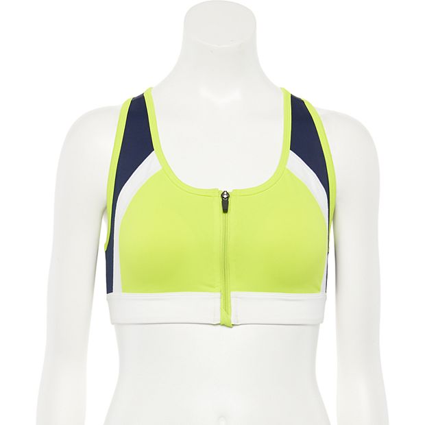 FILA SPORT® Pieced Zip-Front Medium-Impact Sports Bra