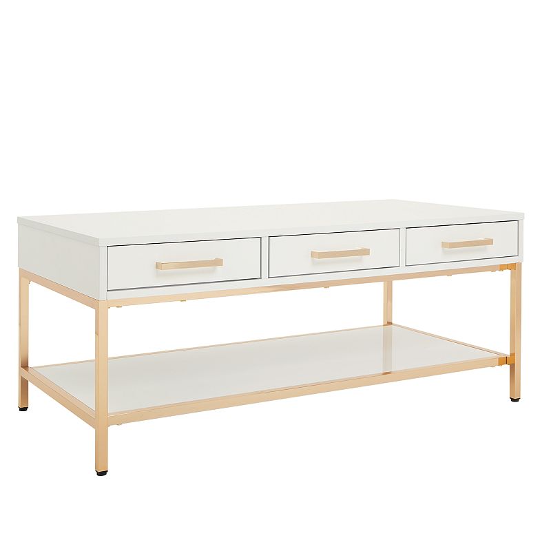 OSP Home Furnishings Alios Cocktail Table, White