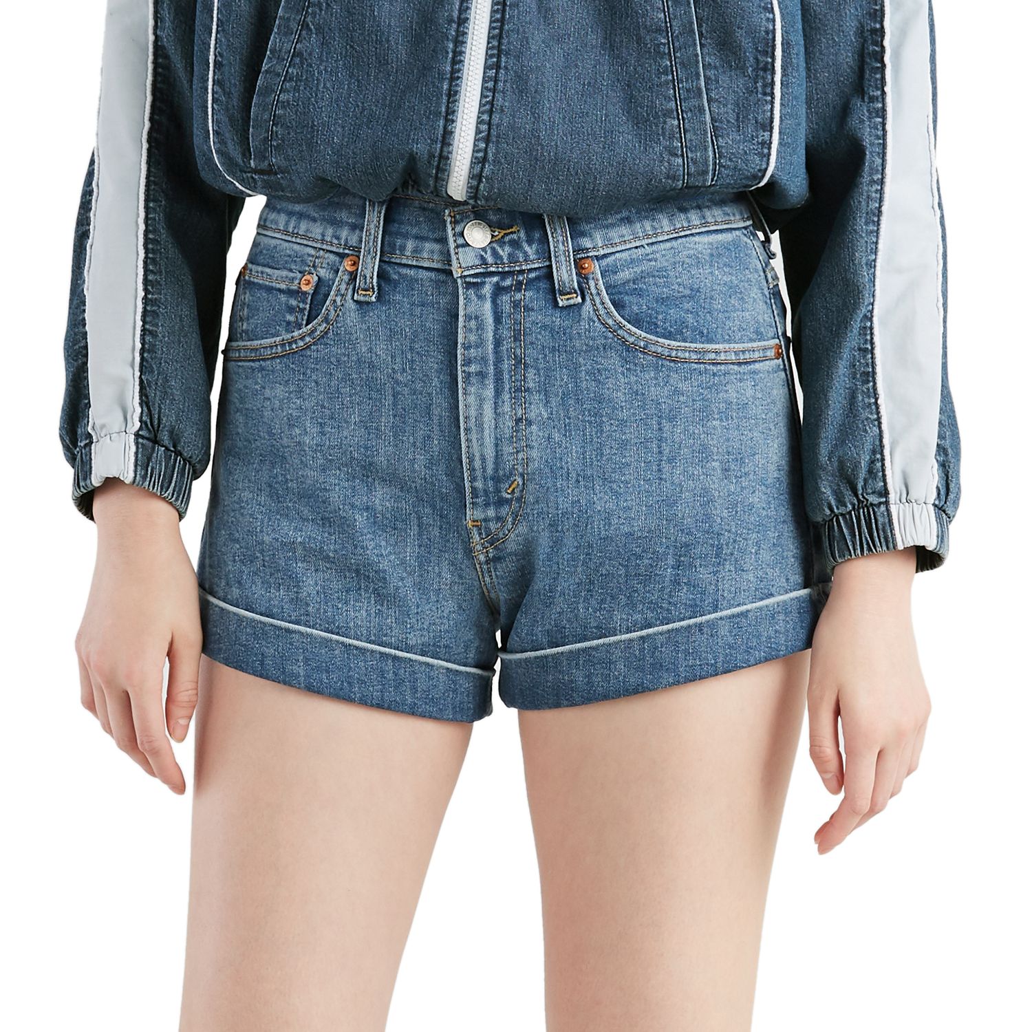 levi's high rise mom shorts