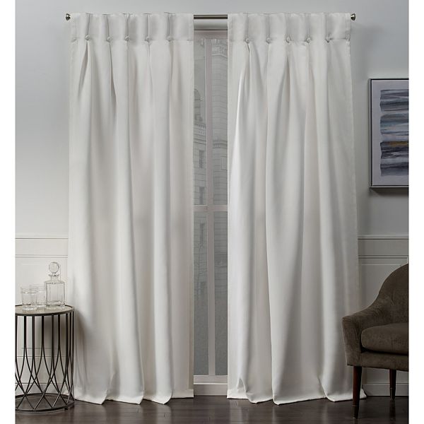 Exclusive Home 2pack Woven Blackout Button Top Window Curtains