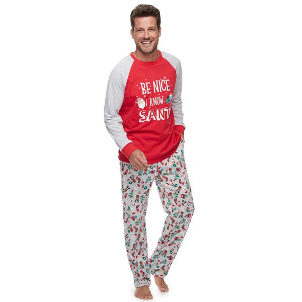 Men's Jammies For Your Families® Fun Santa Top & Bottoms Pajama Set by ...