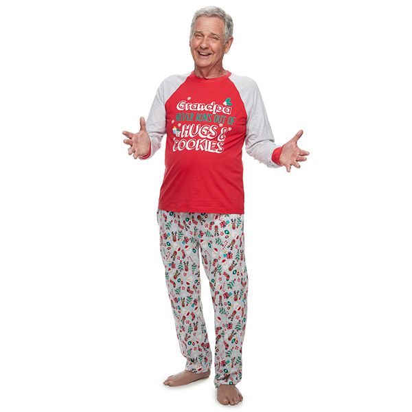 Men s Jammies For Your Families Grandpa Fun Santa Top Bottoms Pajama Set by Cuddl Duds