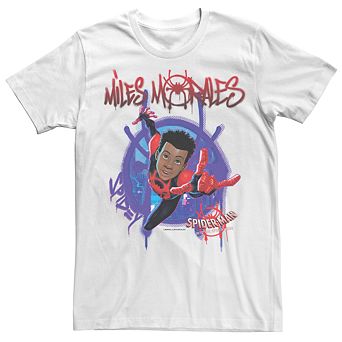 Men's Marvel Spider-Verse Painted Morales Spider-Man Short Sleeve Graphic Tee