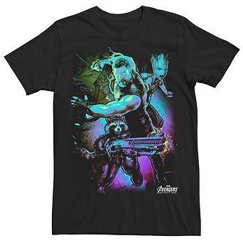 Men's Marvel Avengers Infinity War Guardians of the Galaxy Troubled Three Graphic Tee