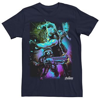 Men's Marvel Avengers Infinity War Guardians of the Galaxy Troubled Three Graphic Tee