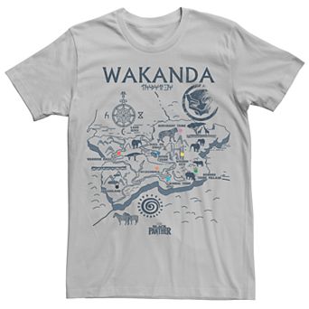 Men's Marvel Black Panther Wakanda Map Graphic Tee
