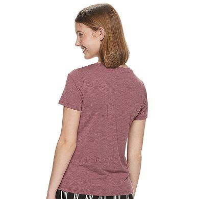 Juniors' Pink Republic Lace-Up Side Tee
