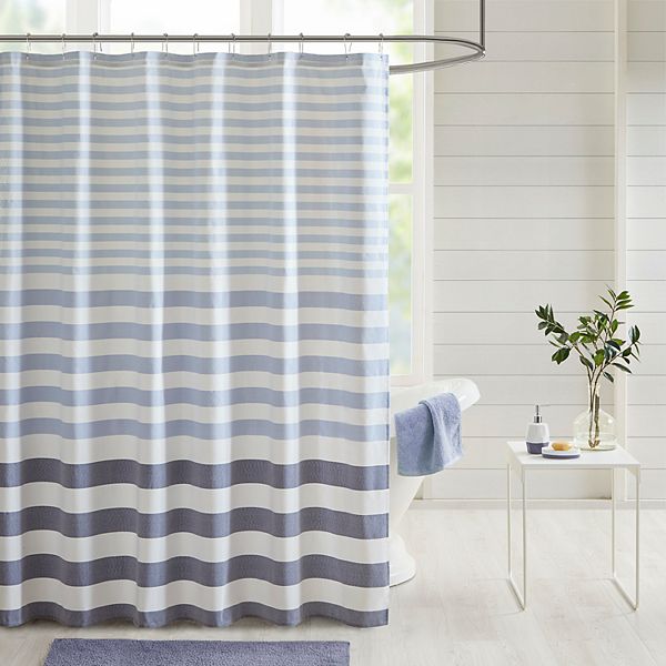 Madison Park Donna Stripe Blended Yarn Dyed Woven Shower Curtain